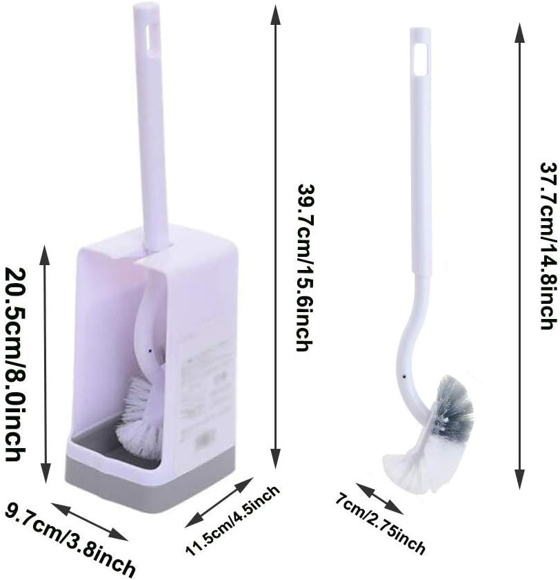 Marbarsse Bathroom Toilet Bowl Brush and Holder, Curved Design Toilet Brush for Deep Cleaning Under Rim, Best Toilet Brush Set, Easy Handy CompactToilet BowlCleaner Brush for Bathroom, 4 Pack