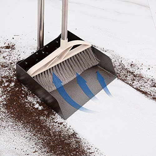 Yangbaga Dust Pans with Long Handle - 39” Heavy Duty Metal Upright Dustpan - Long Handled Stand Up Dustpans - Best Dustpans for Home/Lobby/Shop/Garage/Yard