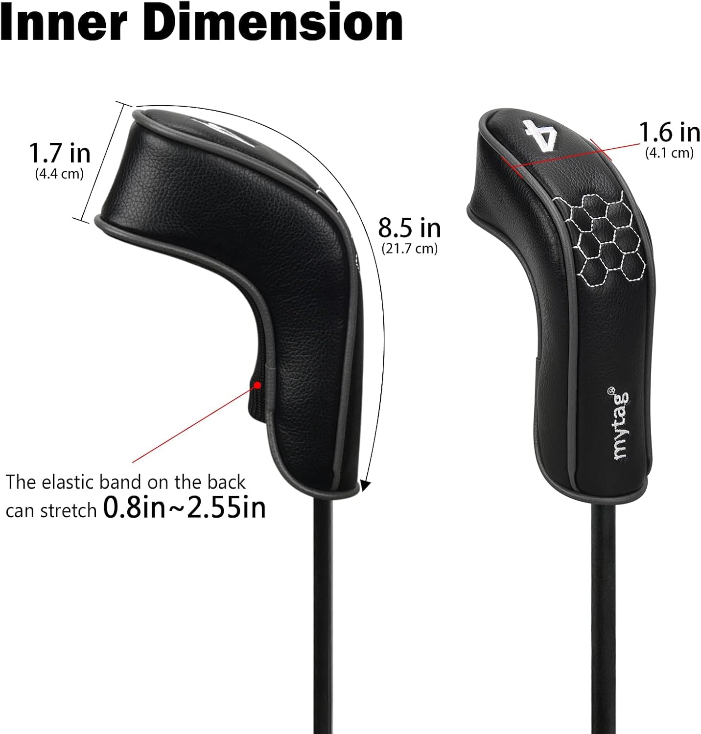 mytag 8PCS Golf Hybrid Iron Covers Set, Knit Hybrid Head Covers, Fits Cobra T Rail, Cleveland Launcher, Wilson Launch Pad, Tour Edge Hot Launch - Customizable