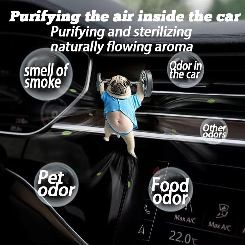 8PCS cute Pug acrylic car vent diffuser, 2D prank Havana cigar car diffuser, cute car freshener, fun and fashionable interior accessories, air outlet clip decoration