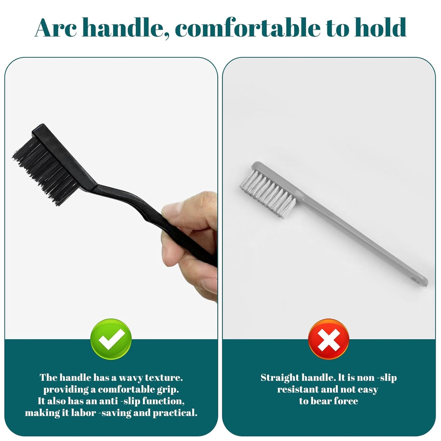 24 Pcs Mini Nylon Brush Set, Nylon Scratch Brush with Curved Handle, Cleaning Weld Slag and Rust