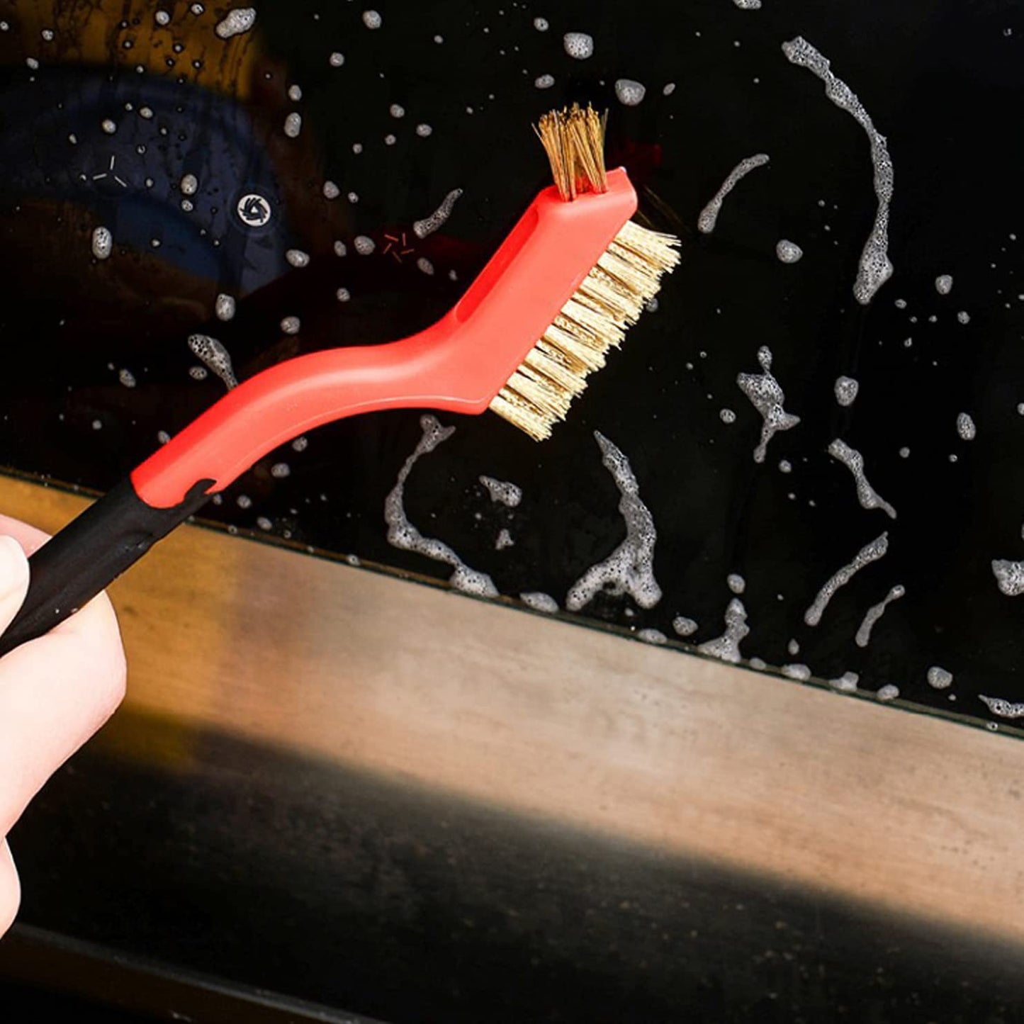 Wire Scratch Brush Set Soft Grip for Rust, Dirt & Paint Scrubbing with Deep Cleaning (18, 18PCS - Brass Wire)