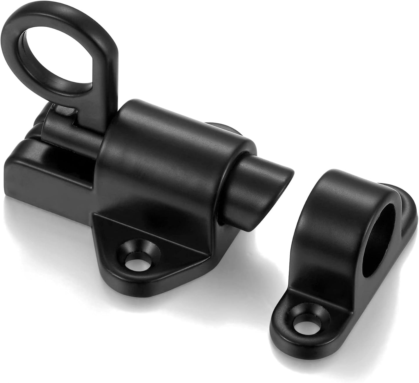 2 Packs Self-Closing Latches,Black Spring Door Lock,Resilient Bolt Latch Aluminum Alloy Safety Automatic Spring Barrel Door Lock with Screws,Used for Wooden Door,Wooden Window and Cabinet etc