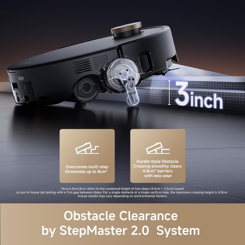 MOVA Z60 Ultra Roller Complete Robot Vacuum and Mop, 28,000Pa Suction, Roller Real-Time Flutting Self-Washing, Auto Carpet Shield, Extendable for Edge Cleaning, Anti-tangle DuoBrush, Care-Free Station