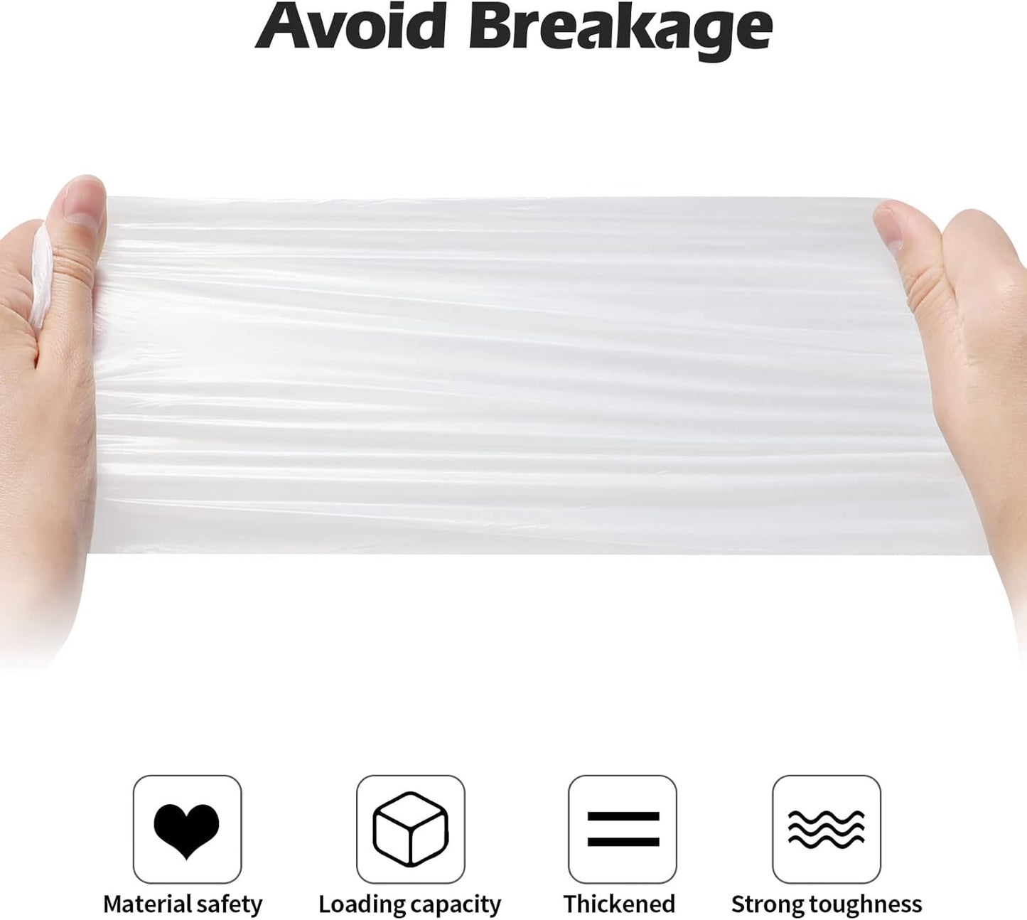 2-4 Gallon Portable Trash Bags,120 Counts Thicken portable Small Garbage Bags for Office, Kitchen,Bedroom Trash Can,Strong Trash Bags(White)