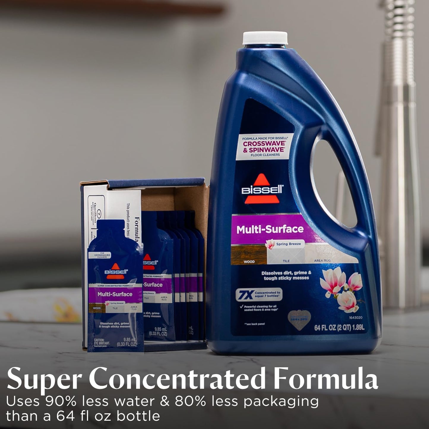 BISSELL NEW Multi-Surface Super Concentrate Cleaning Formula for Hard Surface and Area Rug Cleaners, 14 Super Concentrate Pouches