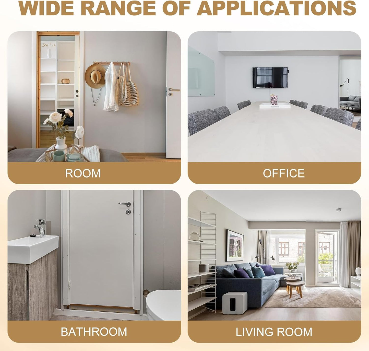 MECCANIXITY Magnetic Door Stoppers Stainless Steel Door Stops, Wall Floor Mounted Doors Holder Keep Doors Open for Home Office Closet (White)