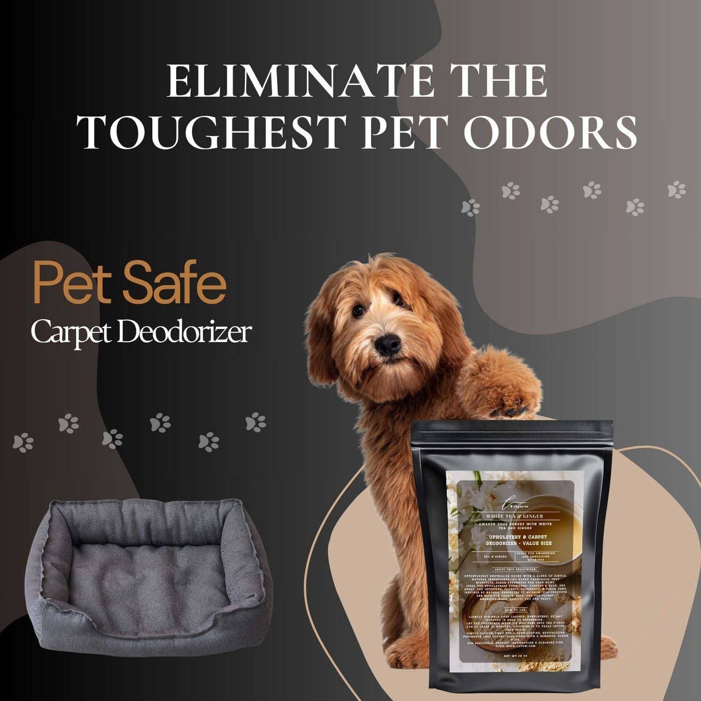 White Tea & Ginger Carpet Freshener Powder Refill 36 oz | Powerful Odor Eliminator for Home | Upholstery Deodorizer | Carpet Deodorizer | Pet Urine | Cat Litter Box