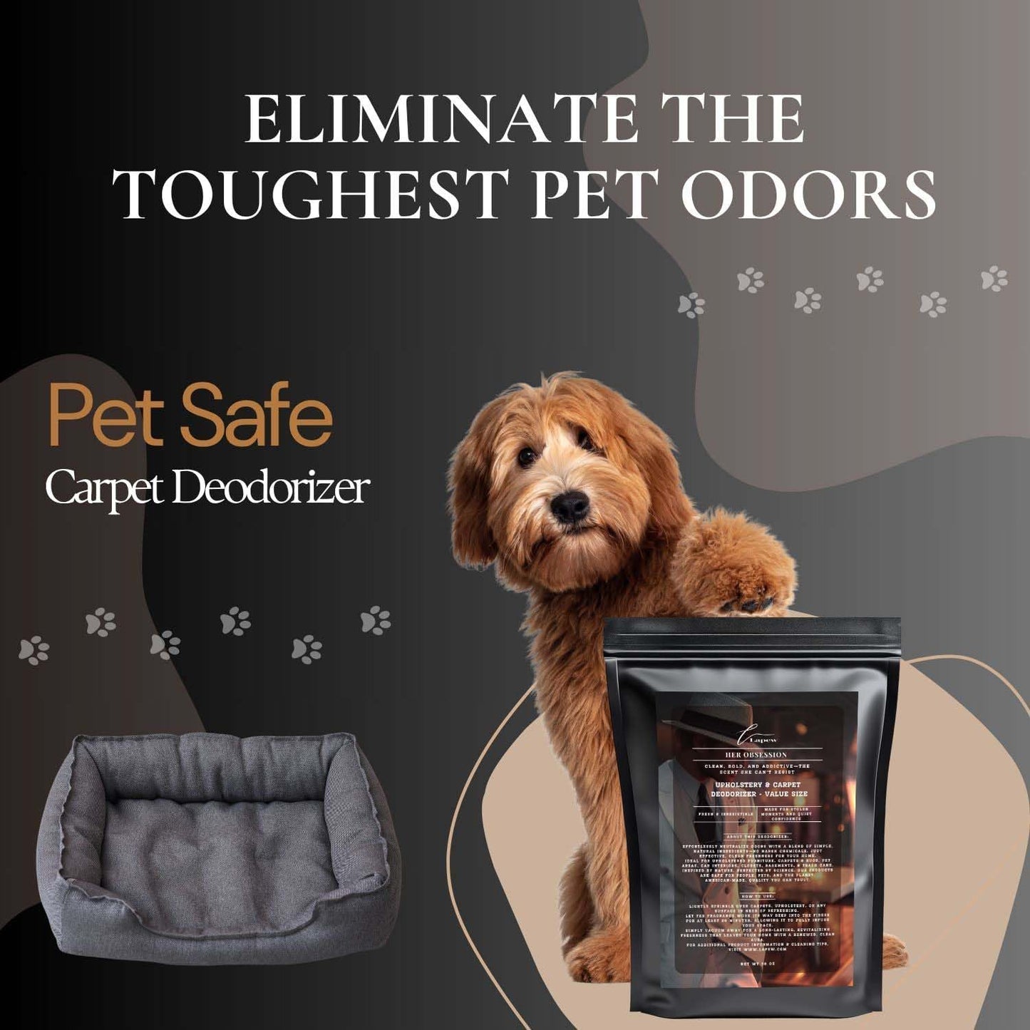 Her Obsession Carpet Freshener Powder Refill 36 oz | Powerful Odor Eliminator for Home | Upholstery Deodorizer | Carpet Deodorizer | Pet Urine | Cat Litter Box