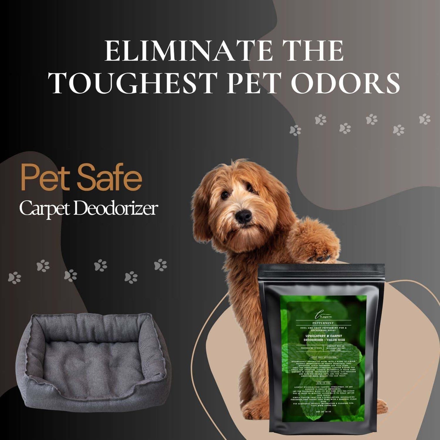 Peppermint Carpet Freshener Powder Refill 36 oz | Powerful Odor Eliminator for Home | Upholstery Deodorizer | Carpet Deodorizer | Pet Urine | Cat Litter Box