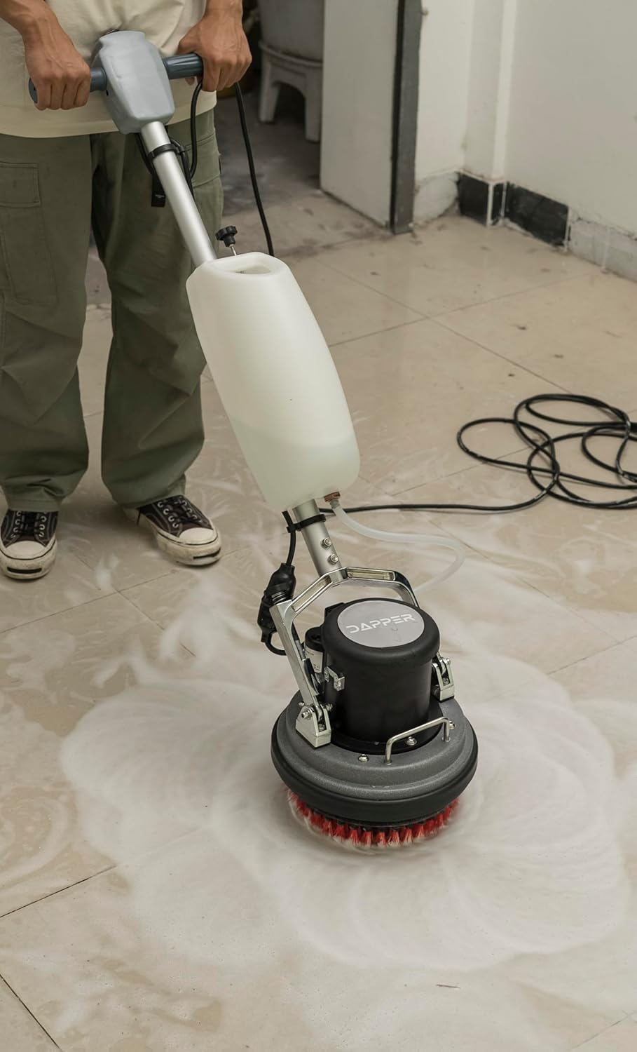 10" Heavy-duty Multi-Functional Floor Buffer Polisher Machine - Clean, Buff, Scrubb and Polish with Ease! Ideal for Carpets Too! Includes Optional Solution Tank, 2 Brushes and 3 Scouring Pads