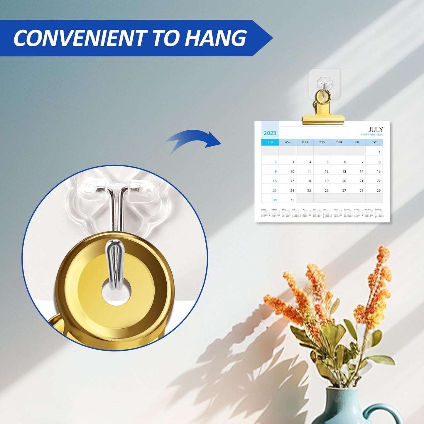 10 Pack Large Metal Hinge Clips 2.5 Inches Bull Hinge Paper Clips Gold Bulldog Clips for Crafts, Photo, Drawing, Food Bags at Home, Office, School, Shop, Gold, 63mm