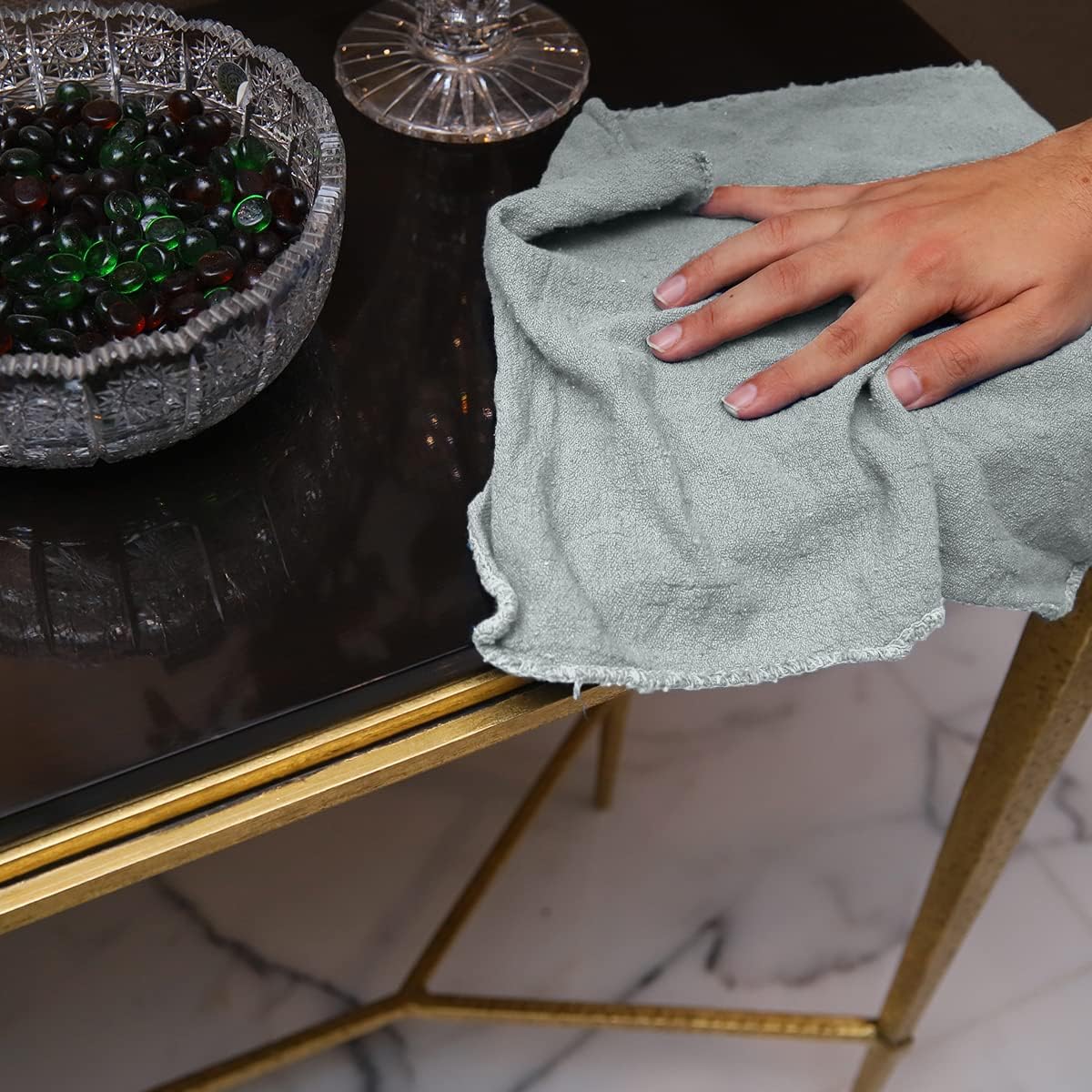 Avalon Towels Cotton Shop Rags – (Pack of 150) Size 12x14 Inches Cleaning Rags – Absorbent Shop Towels and Multipurpose Cleaning Towels for Automobiles, Industries, Garage and Homes