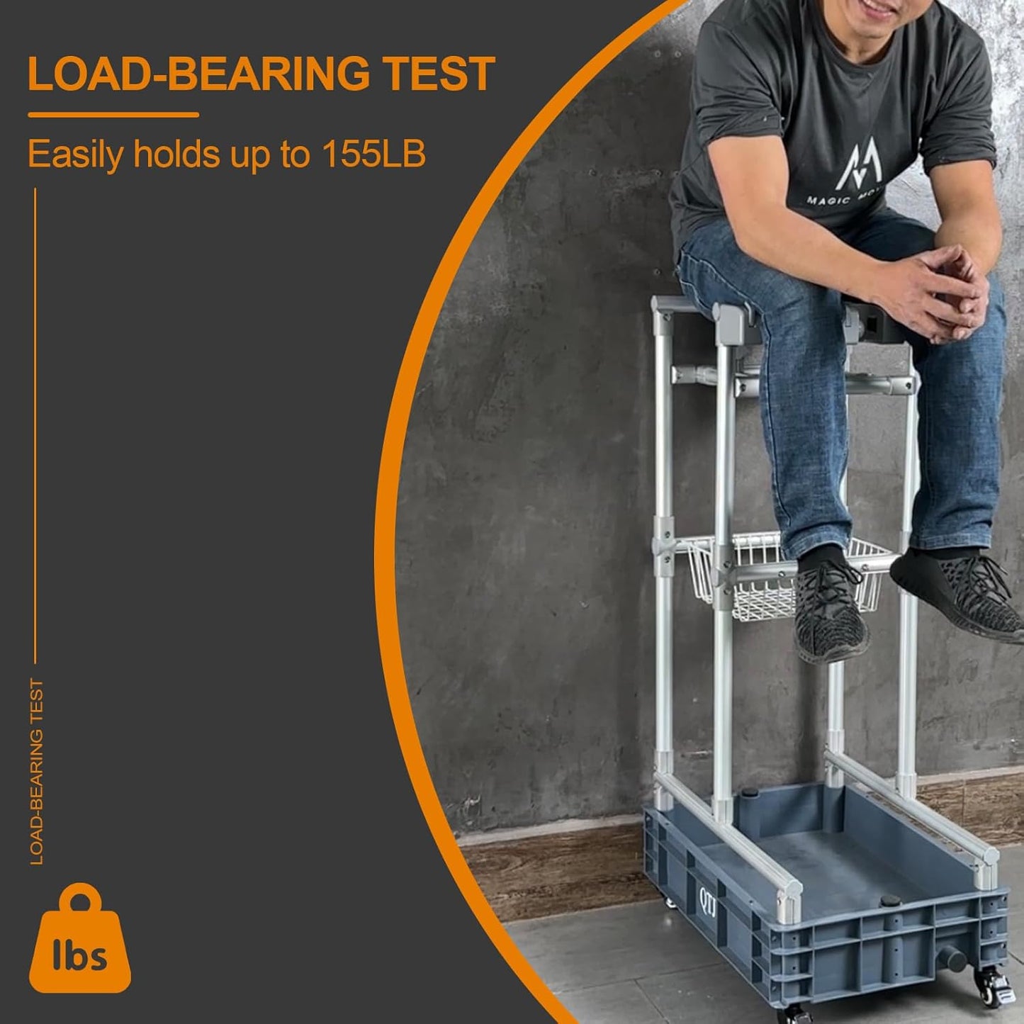 Rolling Cleaning Cart with Mop & Broom Organizer , Convenient Storage Cart for Janitorial Supplies, Tools, and Cleaning Equipment , Floor Cleaning Station with Wheels for Housekeeping, Garage &Garden