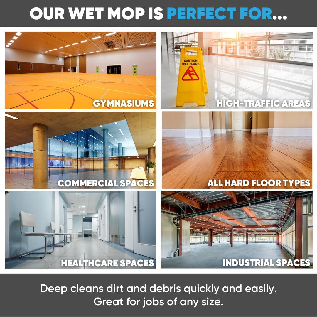 36" Microfiber Wet Mop Pad (3) - Microfiber Wholesale