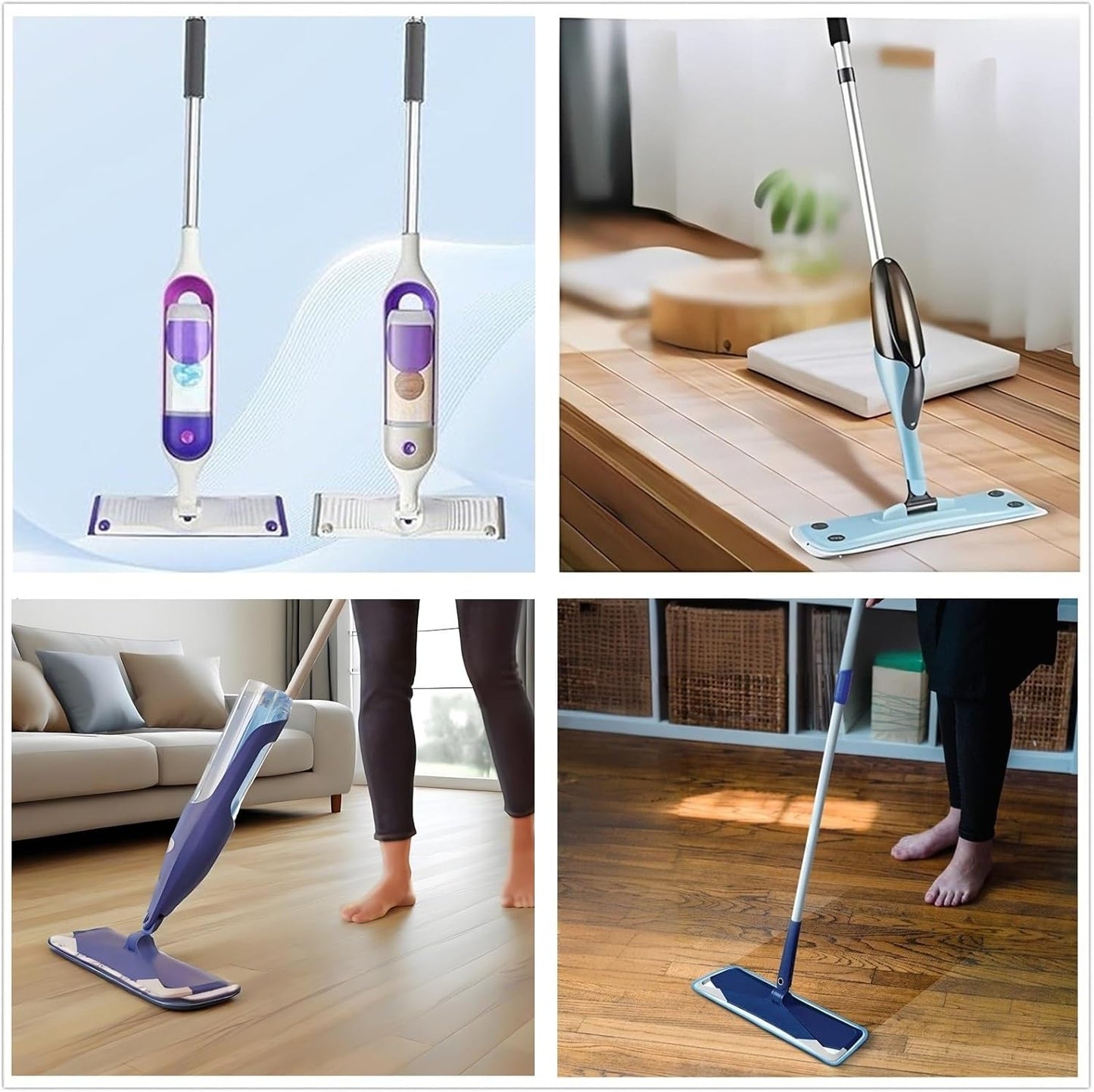 10 Pcs Reusable Mop Pads,16.5 Inch Microfiber Wet Dry Floor Clean Mop Pad Refill Compatible with Swiffer PowerMop Bona Mop & Other 13-16 Inch Spray Mop