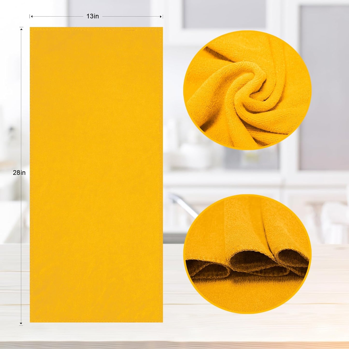 kimteny 13x28 Inches Kitchen Cloth Dish Towels, 400 GSM Premium Dishcloths, Super Absorbent Coral Velvet Microfiber Cleaning Cloths, Fast Drying Rags for Washing Dishes (8 Pack, Orange)