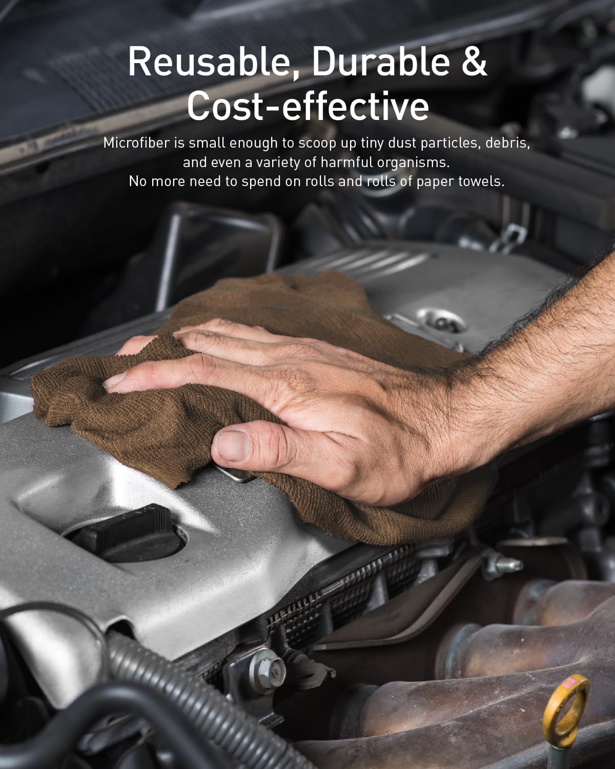 Fantasticlean Microfiber Cleaning Cloth Roll -60 Pack, Tear Away Microfiber Towels, 12" x 12", Reusable, Washable, Scratch Free, Ultra Absorbent Dishcloth for Car, Home Supplies (Beige & Tan)