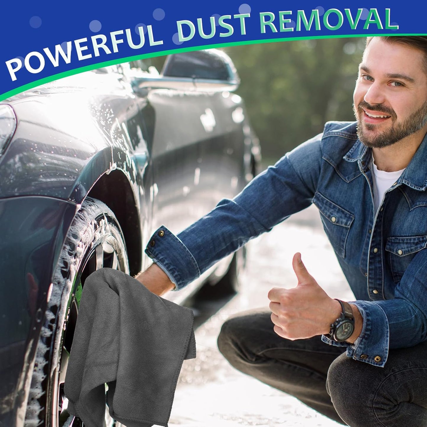 Newwiee 3 Pcs Extra Large Microfiber Cleaning Cloth 30" x 20" Washable Reusable Microfiber Towel Streak Free Lint Free Cloth for Cleaning Home Glass Office Window Bathrooms (Gray)