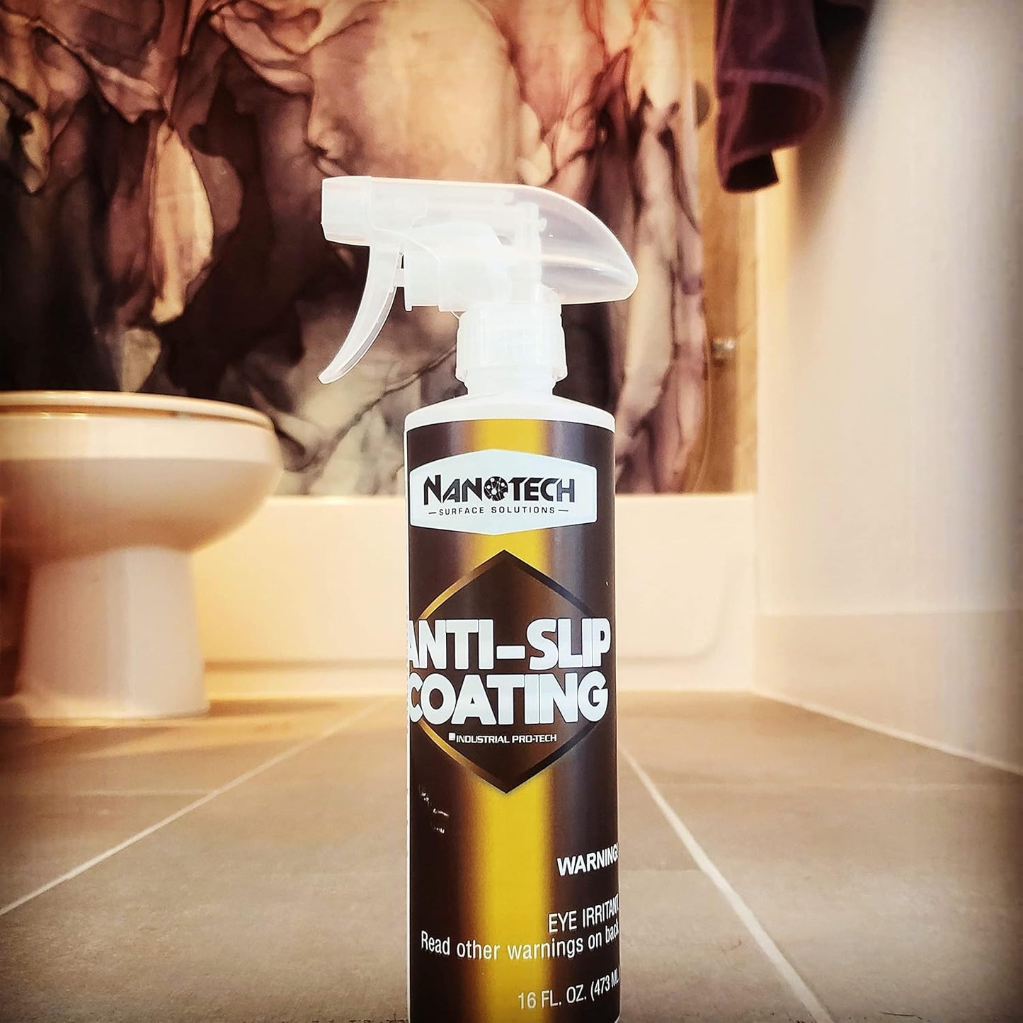 Nanotech Surface Solutions Anti-Slip Coating - Increases Friction Coefficient- Reduces Slip & Fall Accidents Due to Wet Floors - For Polished Granite, Porcelain & Ceramic Tile (16 Oz.)