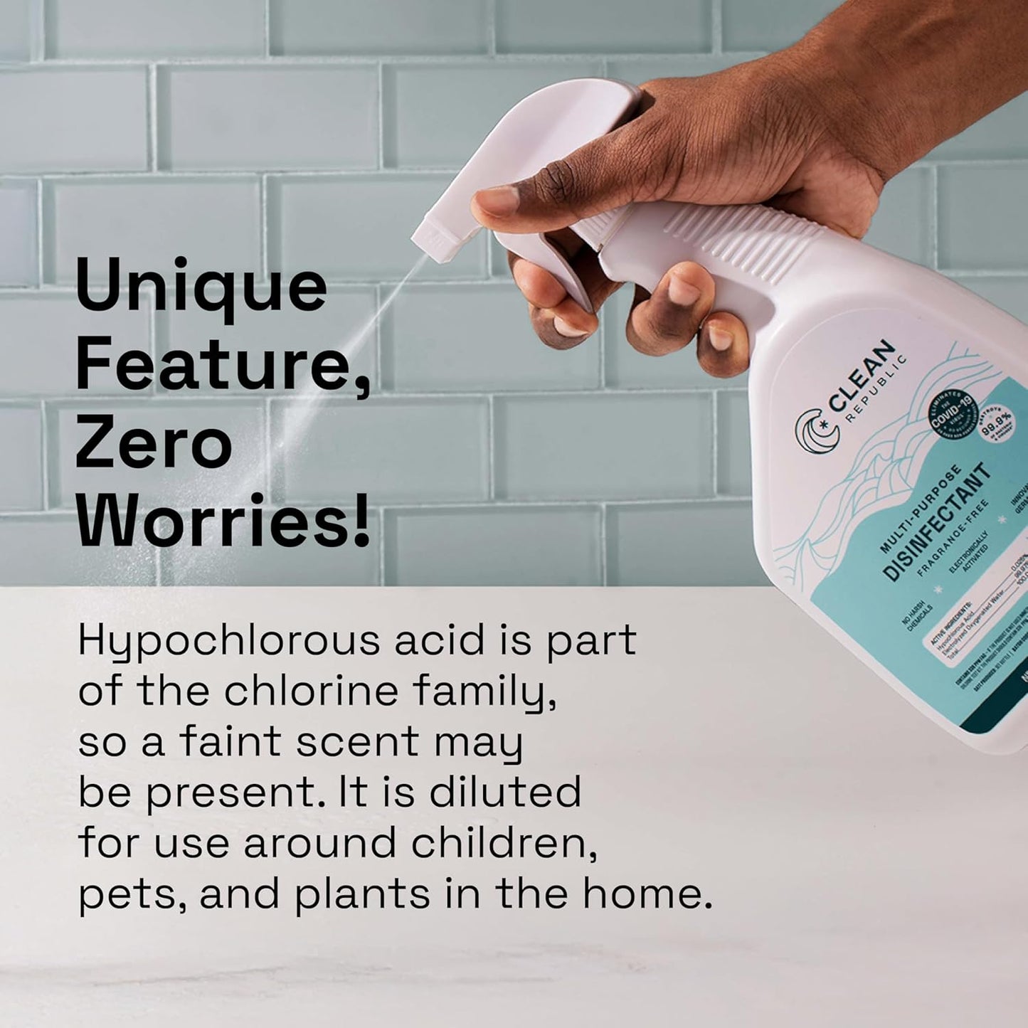 Clean Republic Multi-Purpose Disinfectant, Cleaning Spray, 32 Fluid Ounce Bottle, 2-Pack