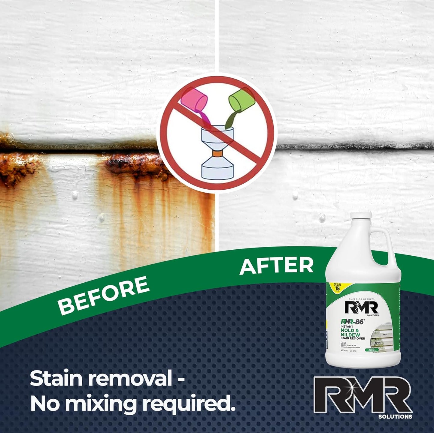 RMR-86 Instant Mold and Mildew Stain Remover Spray - Scrub Free Formula, 1 Gallon
