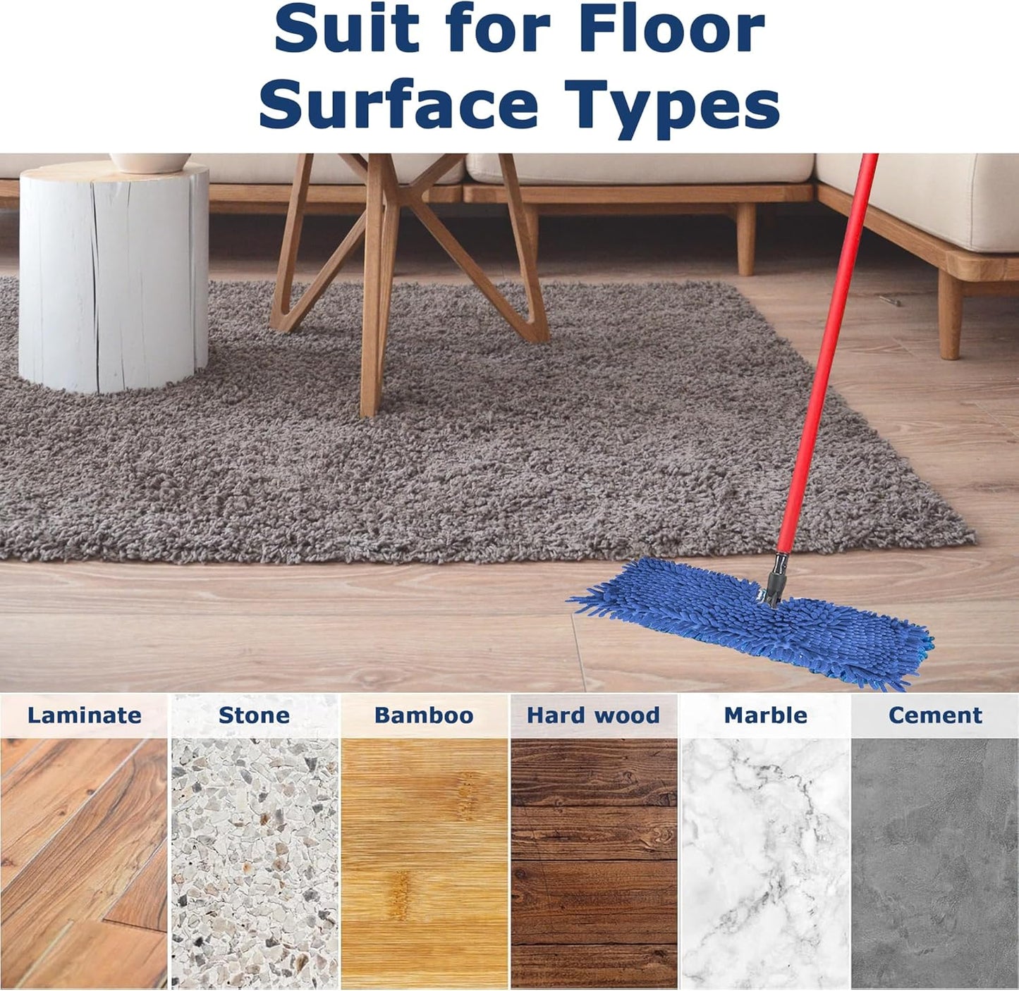 4 Pack Mop Heads Replacements Compatible with O Cedar Dual-Action Flip Mop, Microfiber Chenille Mop Pads for Wet & Dry Floor Cleaning and Scrubbing, Reusable & Washable Dust Mop Refills