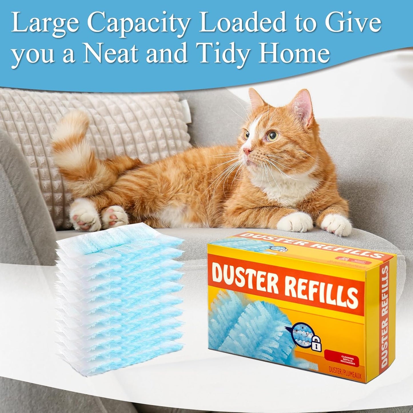 40 Count Electrostatic Duster Refills Replacement Head for Swiffer Dusters,Unscented Disposable Dusters for Cleaning Home, Blinds, Fans, Corners (Only Duster)