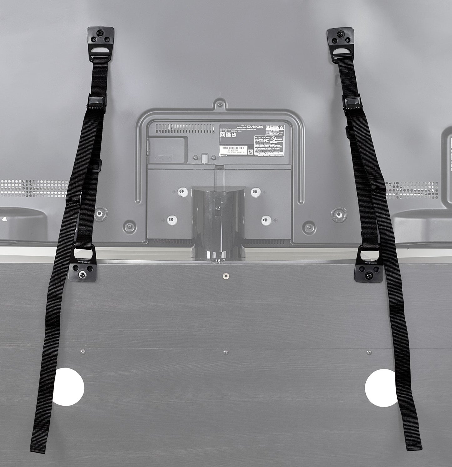 Mount-It! Safety Straps for TV, Furniture, Bookcase, Dresser and TV Stands - Anti-Tip Strap Television Anchor Kit for Baby Proofing, Earthquake Protection, 2 Pack, Mounting Hardware Included