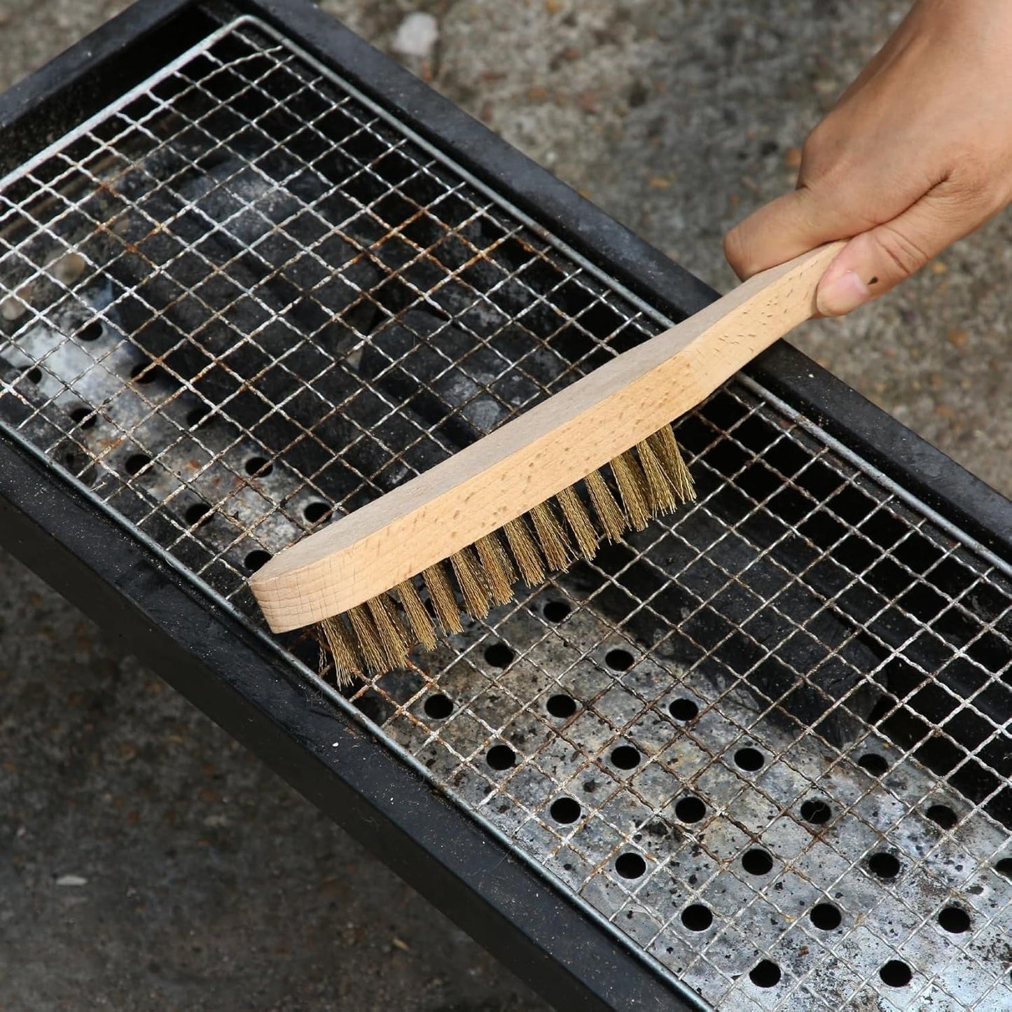 Steel Wire Brush Pack of 2 - Beechwood Handle Wire Brushes - Heavy Duty Steel Bristle Cleaning Brush for Rust, Paint & Welding Slag Removal - Durable Metal Cleaning Tool