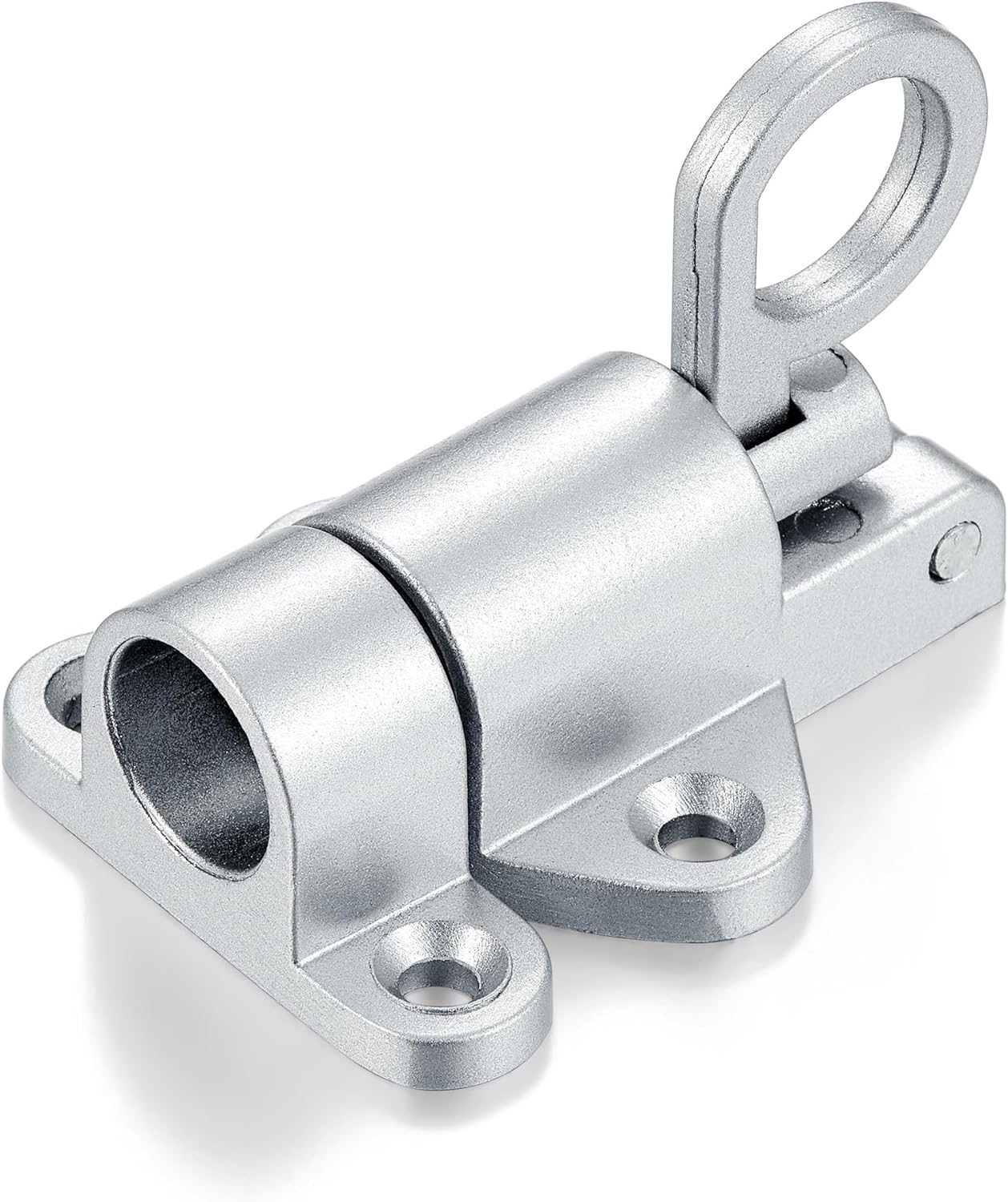 2 Packs Self-Closing Latches,Silver Gray Spring Door Lock,Resilient Bolt Latch Aluminum Alloy Safety Automatic Spring Barrel Slide Door Lock with Screws,Used for Gate,Window and Cabinet etc