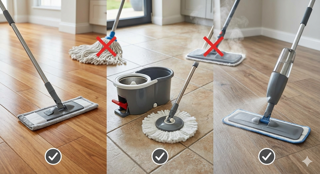 Hardwood, Tile, or Laminate? How to Choose the Right Mop for Every Floor Type