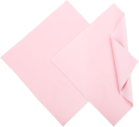 MECCANIXITY Jewelry Polishing Cloth 11.8x11.8 Inch Silver Polish Cleaning Cloths Jewelry Cleaner for Gold, Rings, Necklaces, Diamond, Bracelets, Pack of 2 (Pink）