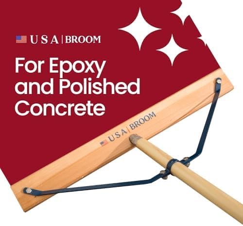 USA Broom 24" Soft Sweep Indoor Push Broom with 60" Handle. Ideal for Epoxy & Polished Floors. Durable American Made Steel Brackets-Stainless Steel Hardware. No Plastic. 100% Made in The USA