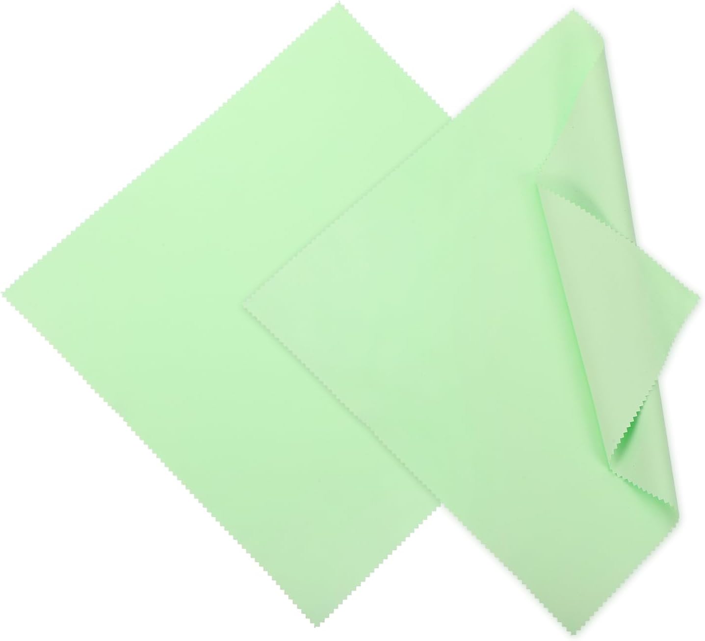 MECCANIXITY Jewelry Polishing Cloth 11.8x11.8 Inch Silver Polish Cleaning Cloths Jewelry Cleaner for Rings, Necklaces, Diamond, Bracelets, Pack of 2 (Lime Green）