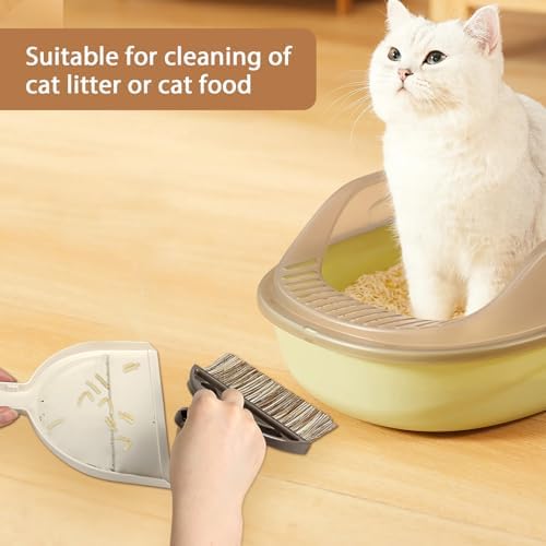Small Mini Hand Broom and Dustpan - Mini and Hand Broom and Dustpan Set for Cat Litter, Kitchen, Tables, Countertops, Cars