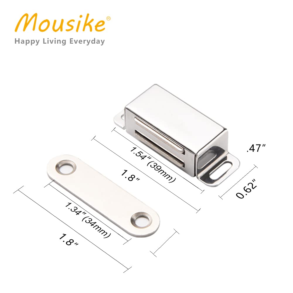 Mousike Cabinet Magnets Magnetic Door Catch Stainless Steel Door Magnet for Kitchen Bathroom Cupboard Wardrobe Closet Closures Cabinet Door Drawer Latch 20 lbs(20Pack)