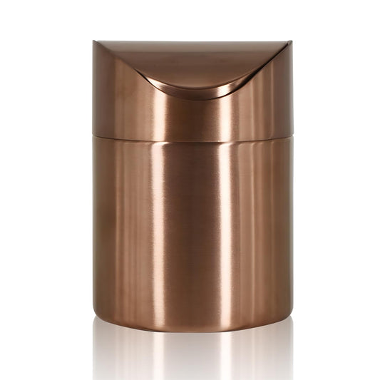 Mini Trash Can, Tiny Desktop Trash Bin with Swing Lid, Stainless Steel Bathroom Countertop Garbage Cans Kitchen Waste Bins with Trash Bag