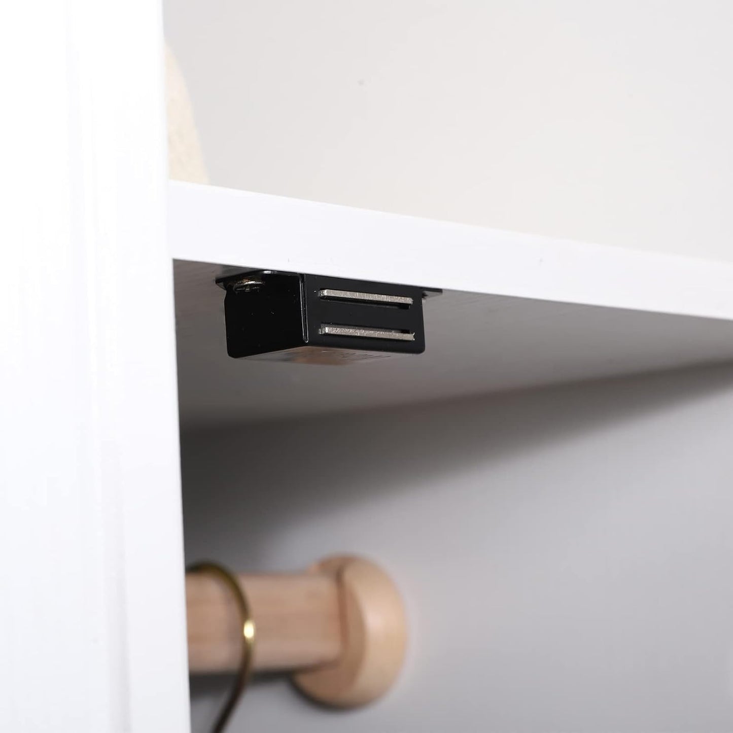 Mousike Cabinet Magnets 30lb Black Door Magnets with Strong Magnetic for Kitchen Cupboard Wardrobe Closet Cabinet Door Drawer Latch 6 Pack