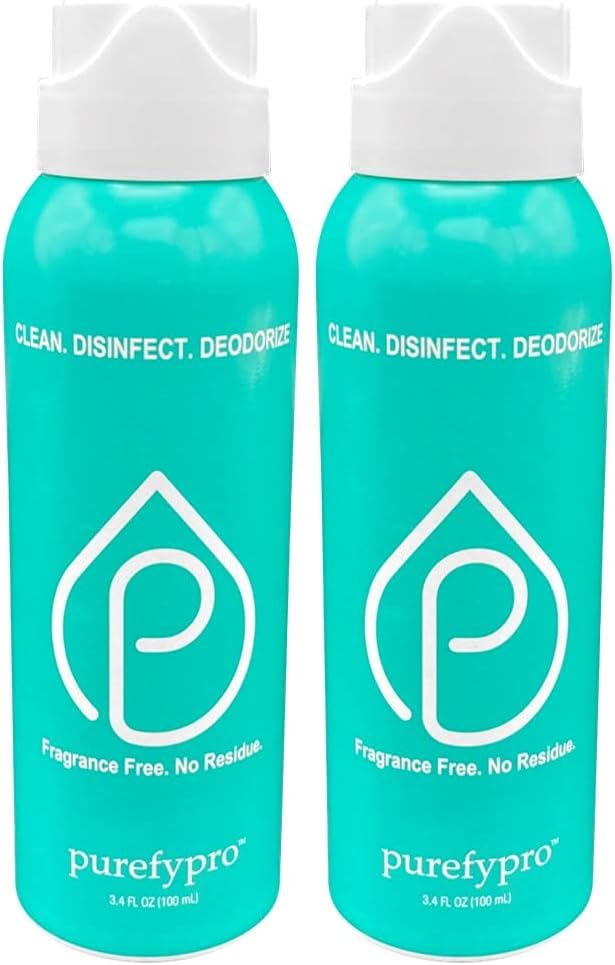 Purefypro Disinfectant Airesol Spray (100ml, 2 Pack) Eliminate 99.9999% Virus and Germs. No Residue. No Rinse. Travel Size.