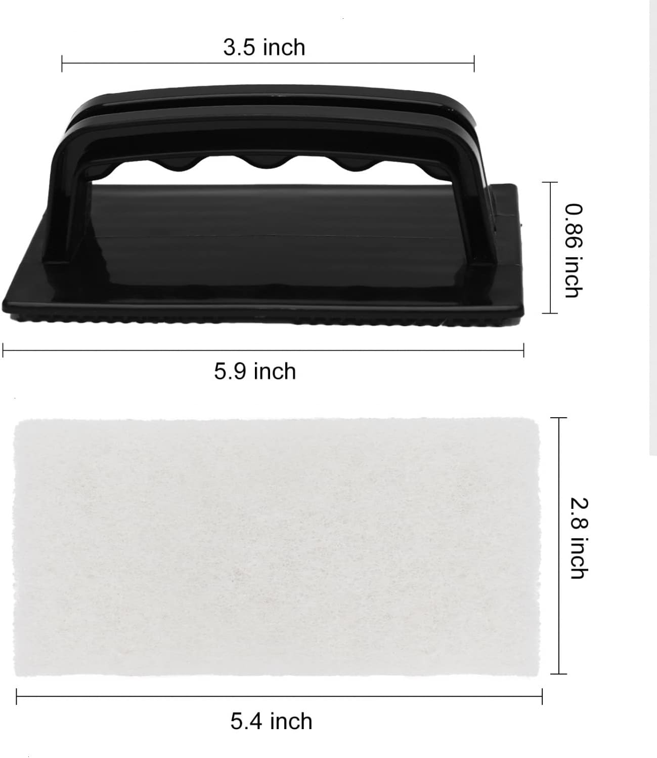 YoleShy Handled Scrubber Set, Non-Scratch Bathroom Scrubbing Pads, Bathtub Scrubber with Handle, Reusable Cleaning Sponge for Shower Tile, Bathtube, Sink, Spas Tubs & Swimming Pool Step