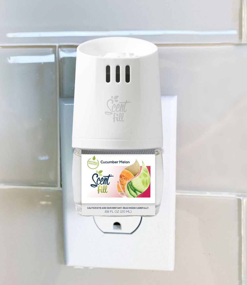 Scent Fill Cucumber Melon Plug in Air Freshener, Scented Oil Refills, 4 Refills