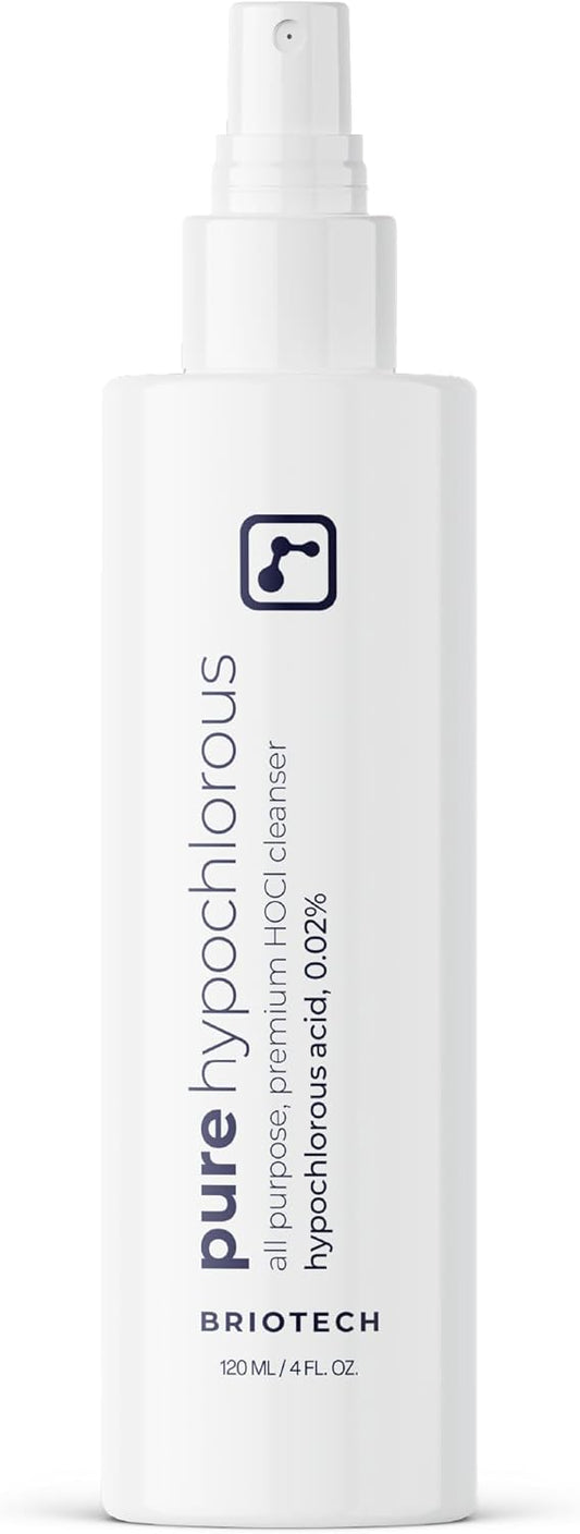 BRIOTECH Pure Hypochlorous Acid Spray and Cleanser, Original Premium HOCl Topical Solution, Multi-Purpose Cleaner, Family Approved & Pet Friendly, 4 fl oz
