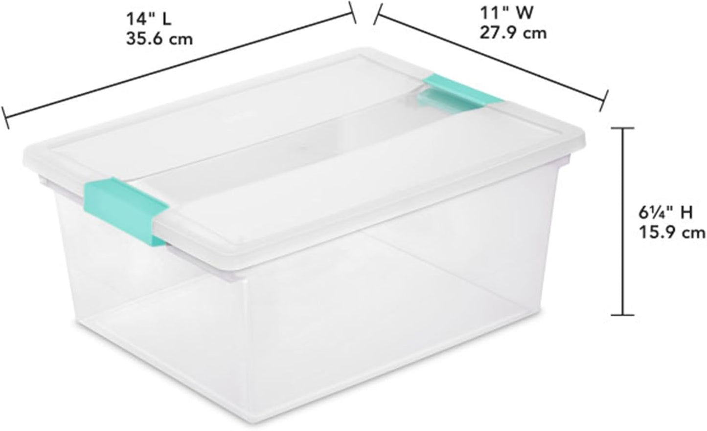 Sterilite 4-Pack Clip Box, Stackable Clear Plastic Bins with Latching Lids, Deep - Writing, Arts or Crafts Supplies Storage Containers for Home, Office, Classroom and Workshop Organization