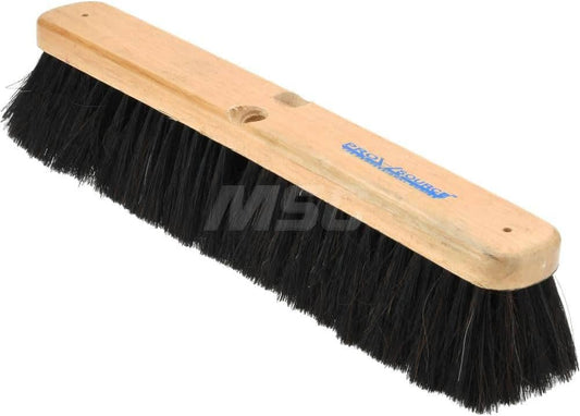 PRO SOURCE Push Broom Head with Coco/Tampico/PVC & Horsehair Blend Bristles:18" Wide