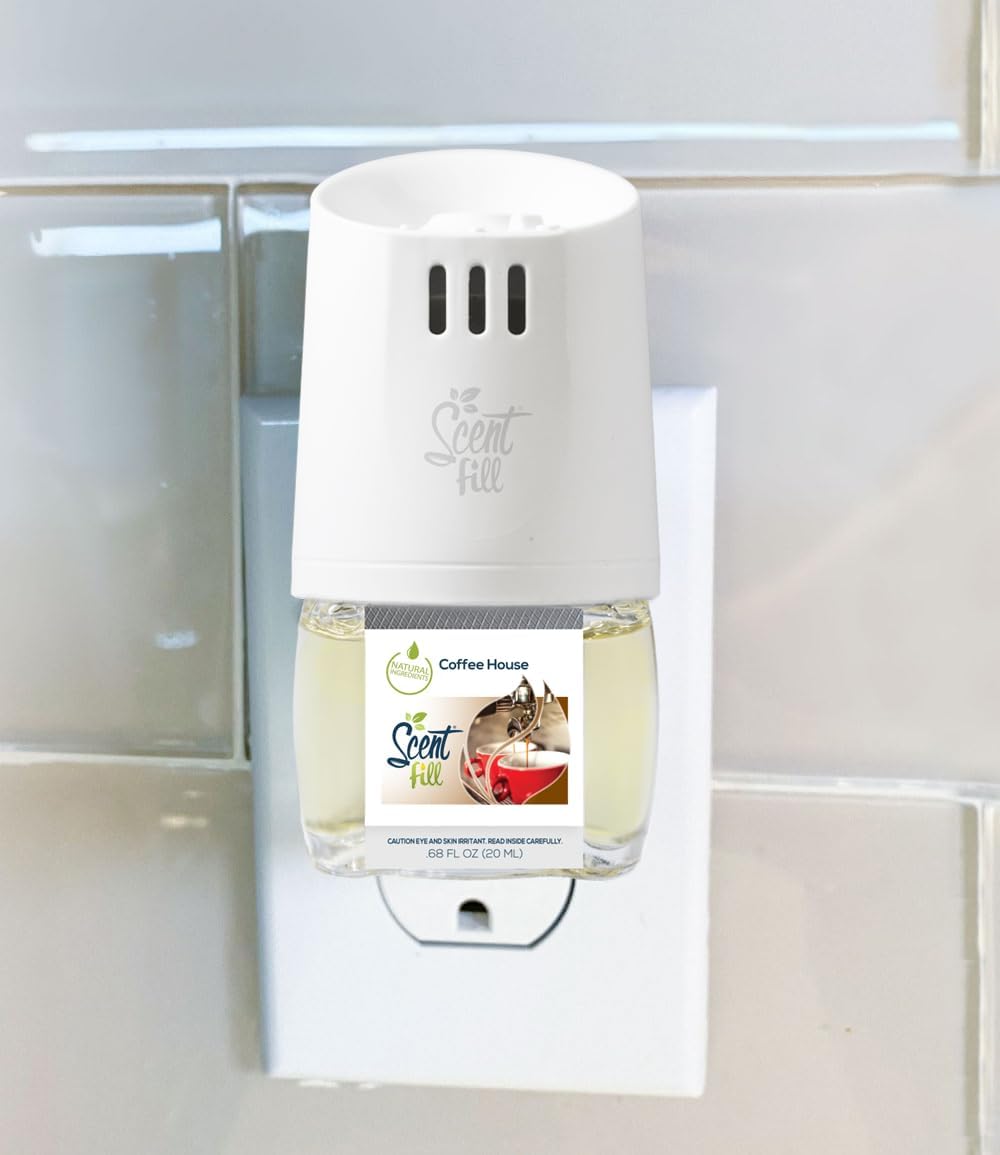 Scent Fill Coffee House Plug in Air Freshener, 4 Scented Oil Refills