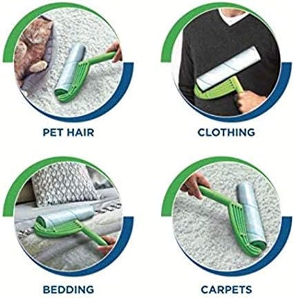 Leo 10-Inch Wide Lint Roller with Extendable Handle, Includes 1 Refill (25 Sheets), Extra Sticky for Pet Hair, Carpet & Floor Cleaning (1 Mega Roller)