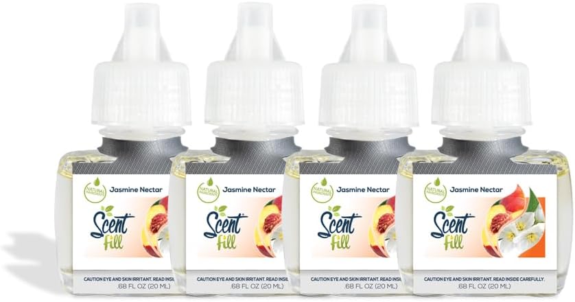 Scent Fill Jasmine Nectar Plug in Air Freshener, 4 Scented Oil Refills