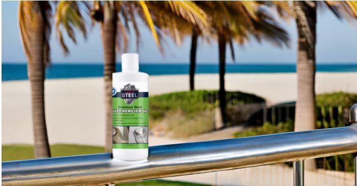 Heavy-Duty Industrial Use Rust Stain Remover for Metal Surfaces Including Stainless Steel. Metal Cleaner Gel Needs No Scrubbing, Simply Apply and Rinse off (8.5 oz)