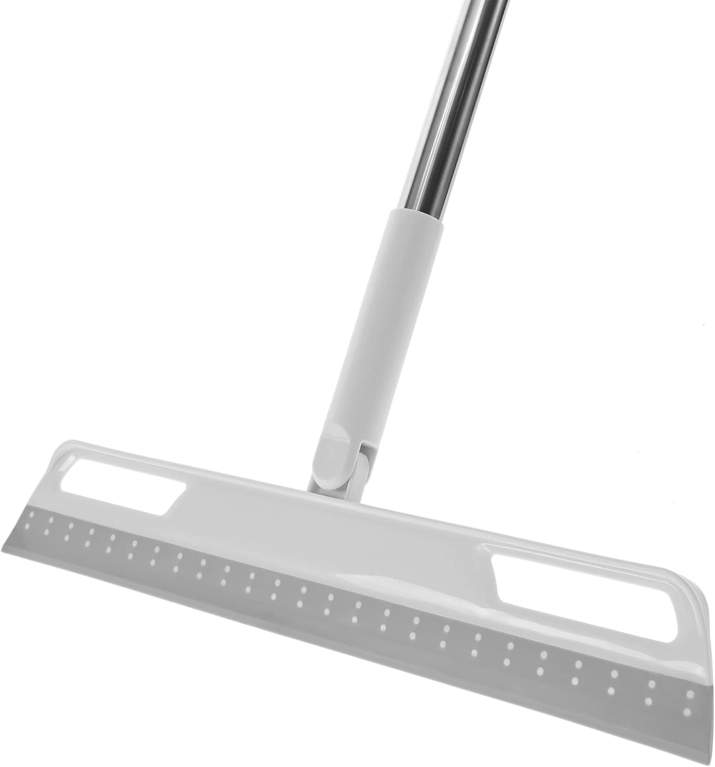 Multifunction Magic Broom, Silicone Floor Squeegee with 56" Long Handle, Rubber Sweeper, Air Broom for Floor Bathroom Kitchen Shower Tile Pet Hair Fur Marble Glass Water Window Foam Cleaning (Grey)